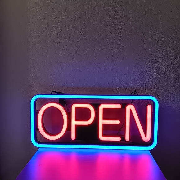 Accessories - Neon Open Sign in Red and Blue